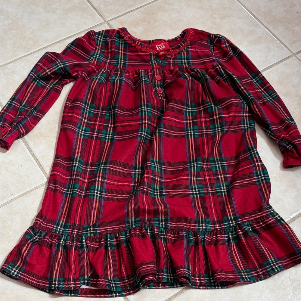 Macy's Red Plaid Kids Nightgown